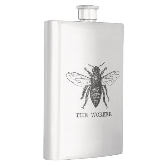 Bee Worker Honey Black Bumblebee Flachmann (Rechts)