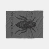 Bee Worker Honey Black Bumblebee Fleecedecke (Vorderseite (Horizontal))