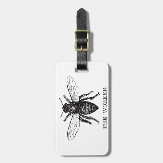 Bee Worker Honey Black Bumblebee Gepäckanhänger (Vorderseite vertikal)