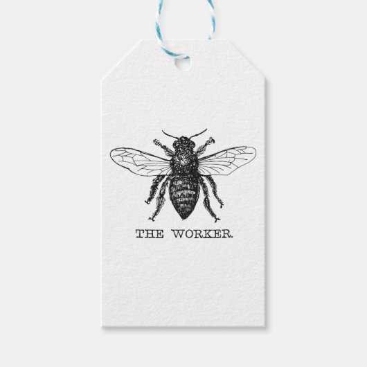 Bee Worker Honey Black Bumblebee Geschenkanhänger (Vorderseite)