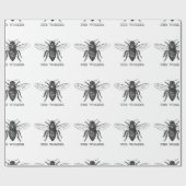 Bee Worker Honey Black Bumblebee Geschenkpapier (Flach)