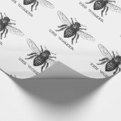 Bee Worker Honey Black Bumblebee Geschenkpapier (Ecke)