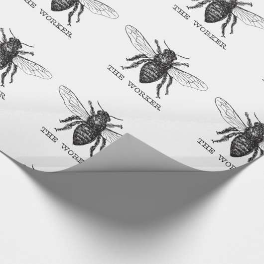 Bee Worker Honey Black Bumblebee Geschenkpapier (Ecke)