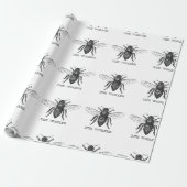 Bee Worker Honey Black Bumblebee Geschenkpapier (Ungerollt)
