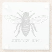 Bee Worker Honey Black Bumblebee Glasuntersetzer (Rückseite)