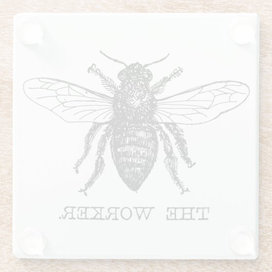 Bee Worker Honey Black Bumblebee Glasuntersetzer (Rückseite)