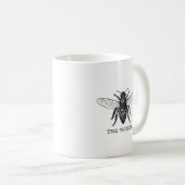 Bee Worker Honey Black Bumblebee Kaffeetasse (VorderseiteRechts)