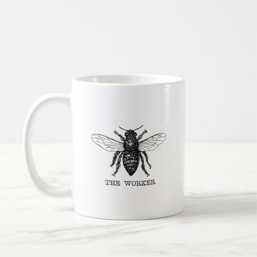 Bee Worker Honey Black Bumblebee Kaffeetasse (Links)