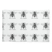 Bee Worker Honey Black Bumblebee Kissenbezug (Rückseite)