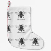 Bee Worker Honey Black Bumblebee Kleiner Weihnachtsstrumpf (Vorderseite)