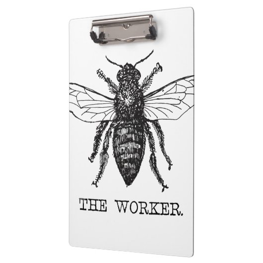 Bee Worker Honey Black Bumblebee Klemmbrett (Links)