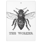 Bee Worker Honey Black Bumblebee Klemmbrett (Rückseite)