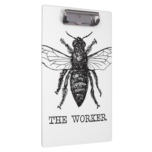 Bee Worker Honey Black Bumblebee Klemmbrett (Rechts)