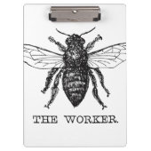 Bee Worker Honey Black Bumblebee Klemmbrett (Vorderseite)