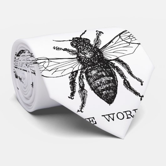 Bee Worker Honey Black Bumblebee Krawatte (Gerollt)