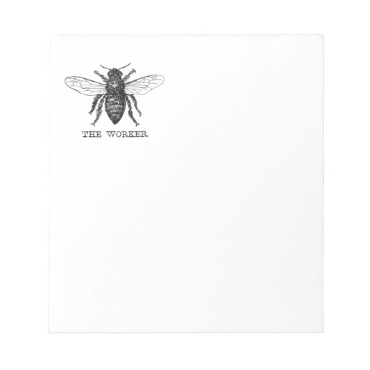 Bee Worker Honey Black Bumblebee Notizblock (Vorderseite)