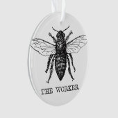 Bee Worker Honey Black Bumblebee Ornament (Vorderseite)