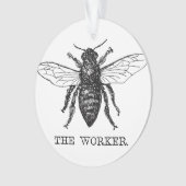 Bee Worker Honey Black Bumblebee Ornament (Vorderseite)