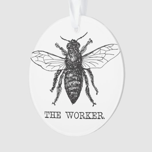 Bee Worker Honey Black Bumblebee Ornament (Vorderseite)