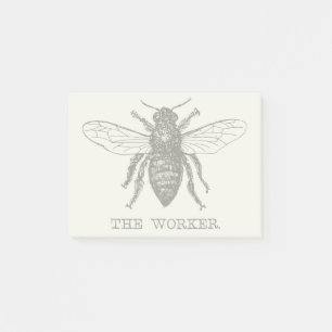 Bee Worker Honey Black Bumblebee Post-it Klebezettel