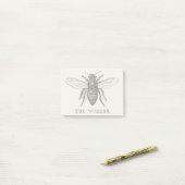 Bee Worker Honey Black Bumblebee Post-it Klebezettel (Auf Schreibtisch)