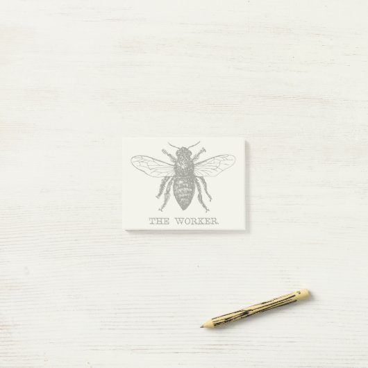 Bee Worker Honey Black Bumblebee Post-it Klebezettel (Auf Schreibtisch)
