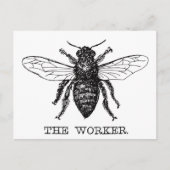 Bee Worker Honey Black Bumblebee Postkarte (Vorderseite)