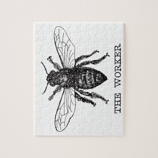 Bee Worker Honey Black Bumblebee Puzzle (Vertikal)