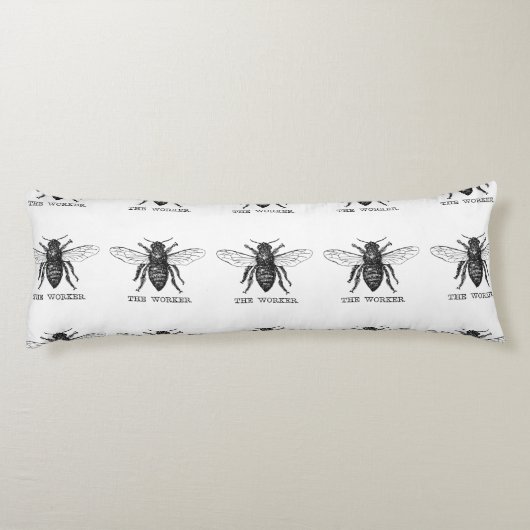 Bee Worker Honey Black Bumblebee Seitenschläferkissen (Rückseite)