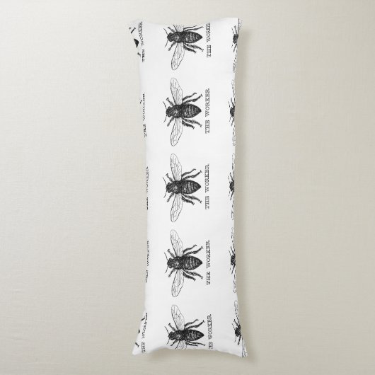 Bee Worker Honey Black Bumblebee Seitenschläferkissen (Vorderseite Vertikal)