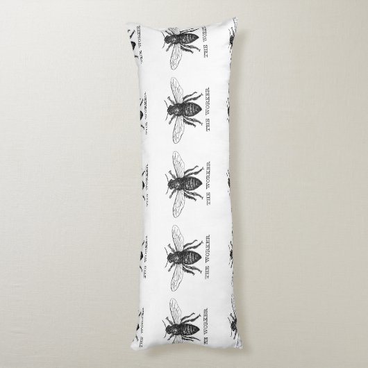 Bee Worker Honey Black Bumblebee Seitenschläferkissen (Rückseite (Vertikal))