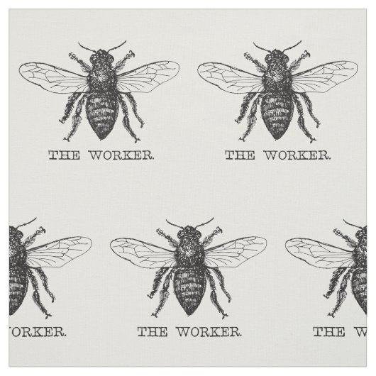 Bee Worker Honey Black Bumblebee Stoff (Muster)
