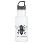 Bee Worker Honey Black Bumblebee Trinkflasche (Vorderseite)