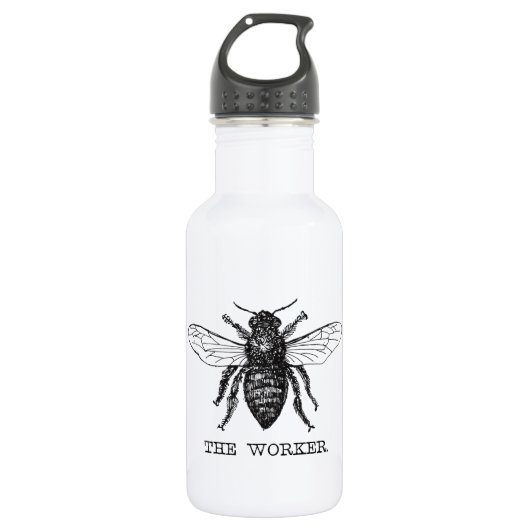 Bee Worker Honey Black Bumblebee Trinkflasche (Vorderseite)
