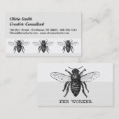 Bee Worker Honey Black Bumblebee Visitenkarte (Vorne/Hinten)