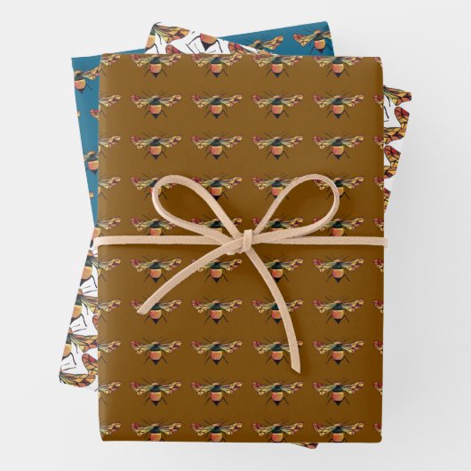 Bee Wrapping Paper Geschenkpapier Set (Beispiel)