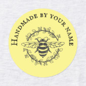 Bee Wreath Handmade By Iron On Etiketten (Design 1)