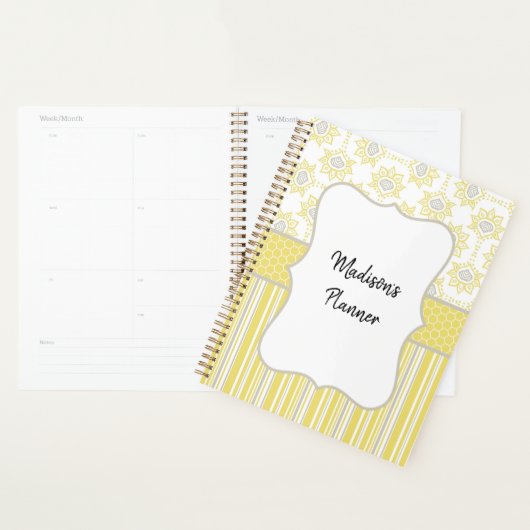 Bee Yellow and Gray Custom Planner Planer (Anzeige)