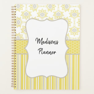 Bee Yellow and Gray Custom Planner Planer
