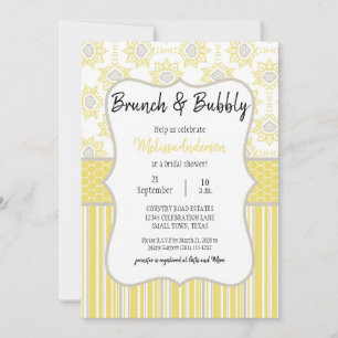 Bee Yellow and Gray Geometric Bridal Brunch