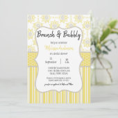 Bee Yellow and Gray Geometric Bridal Brunch (Stehend Vorderseite)