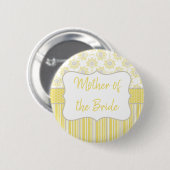 Bee Yellow and Gray Geometric Mother of the Bride Button (Vorne & Hinten)