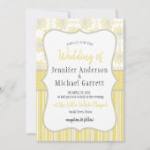 Bee Yellow and Gray Geometric Wedding Einladung (Vorderseite)