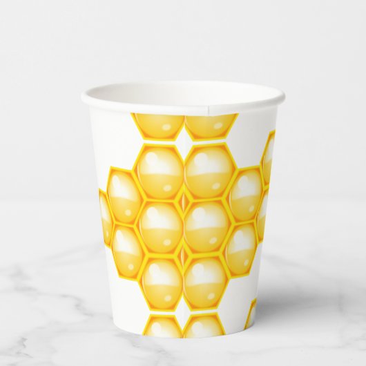 Bee Yellow Honeycomb Pappbecher (Rechts)