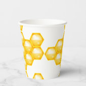 Bee Yellow Honeycomb  Pappbecher (Vorderseite)