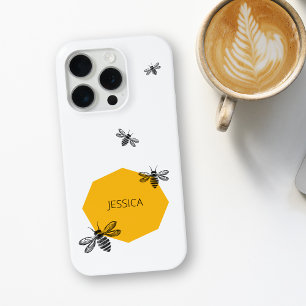 Bee Yellow Individuelle Name Moderner Honeycomb So Case-Mate iPhone Hülle