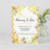 Bee Yellow Mommy zu Baby-Dusche Einladung (Stehend Vorderseite)
