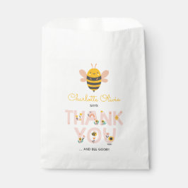 Bee Yellow & Pink Floral ONE Baby's 1. Geburtstag Geschenktütchen