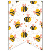 Bee Yellow & Pink Floral ONE Baby's 1. Geburtstag Wimpelkette (Erste Fahne)