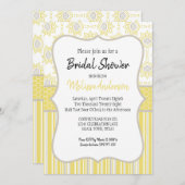 Bee Yellow und Gray Geometric Einladung (Vorne/Hinten)